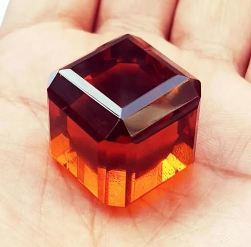 Brazilian Orange Topaz Cube Shape 100 Ct Certified Loose Gemstone Natural A+++3