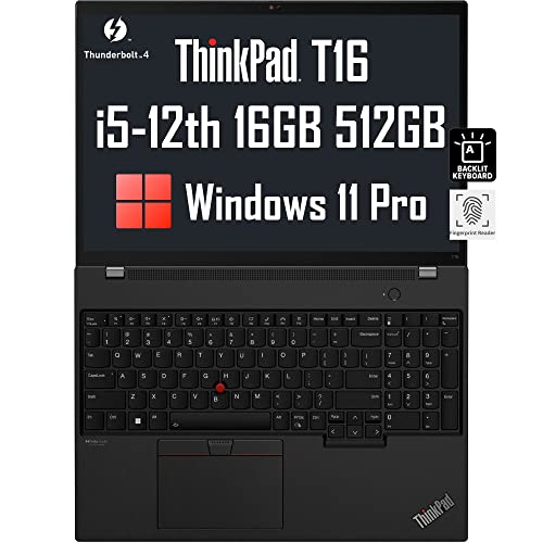 2022-Lenovo-ThinkPad-T16-16-WUXGA-Intel-12th-Gen-10-Core-i5-1235U-16GB-RAM-512GB-PCIe-SSD-Business-Laptop-Fingerprint-Backlit-Keyboard-2-x-Thunderbolt-4-Wi-Fi-6E-3-Year-Warranty-Win-11-Pro
