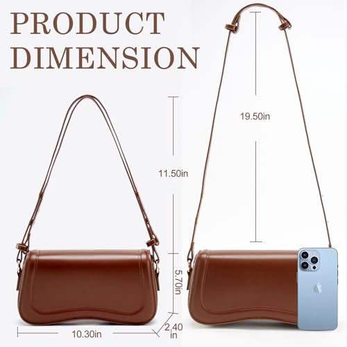 Image of Small Shoulder Bag for women,Crossbody Purses,Leather Tote Handbag Clutch Hobo Purse,with Zipper Closure for Women