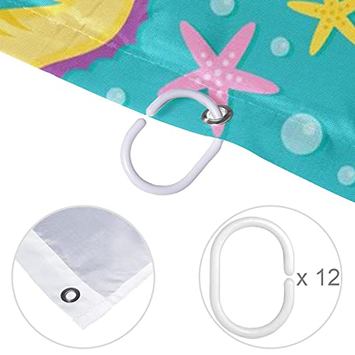 Rideau de douche 152 x 183 cm imperméable imprimé océan avec crochets inclus