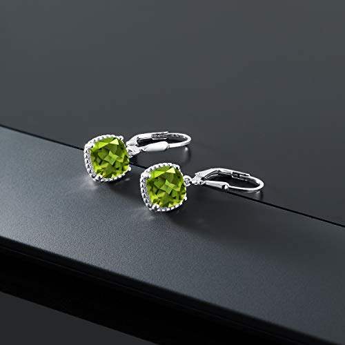 Gem Stone King 3-6 Cttw Leverback Drop Dangle Earrings for Women | 8MM Cushion Gemstone Birthstone | 925 Sterling Silver | Fine Jewelry Gifts for Her Mom Women Wife - Image 6