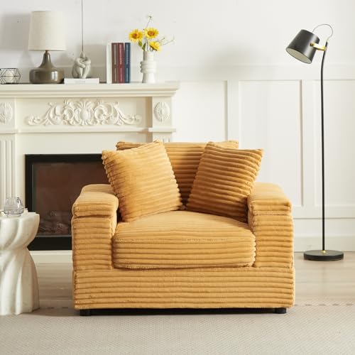 image for EXZLFA Oversized Chaise Longue Indoor，Comfy Thicked Upholstered Pad 