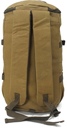 Convertible Canvas Backpack Duffle Bag Large Travel Weekend Carry Duffel 3 in 1 Rucksack - Coyote Brown2