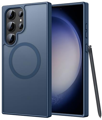 Image of FNTCASE for Samsung Galaxy S23 Ultra Case: [Fit for Magsafe] Magnetic Translucent Matte Anti-Fingerprint Cell Phone Cover Military Grade Shockproof Protective Case
