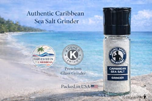 Sal Marina Gruesa Caribeña en Molinillo de Vidrio 9 oz miniatura 2