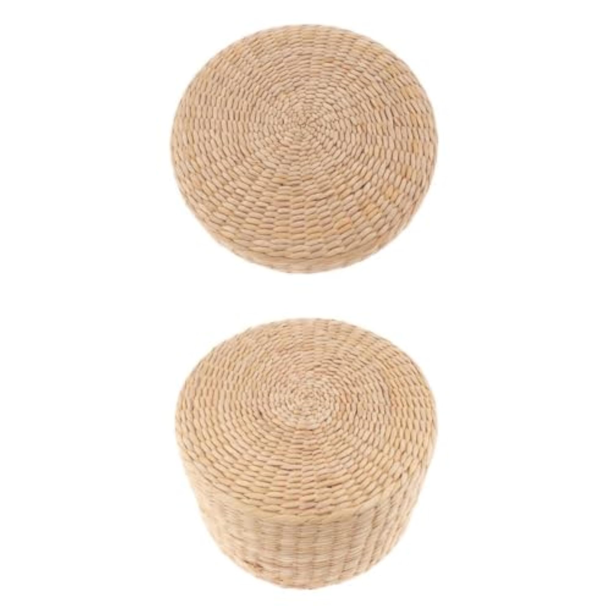 2 Pieces Japanese Straw Cushion Tatami Floor Cushion
