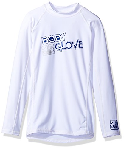 Body Glove Boys l/a Fitted Basic Rashguards, White, 14