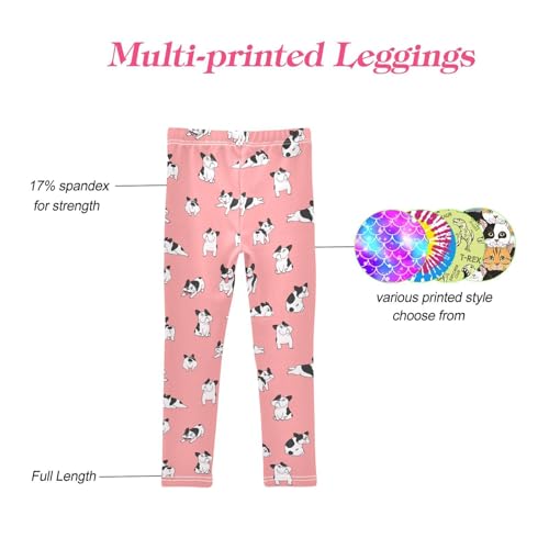 CaTaKu Girls Leggings French Bulldog Breed Leggings for Girls Kids Athletic Workout Yoga Pants Size 4-10T4