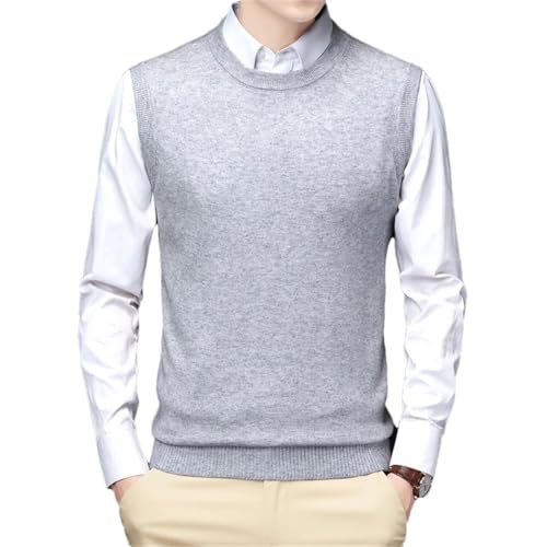 Men Sweater Vest Korean Round Neck Business Casual Fitted Version Sleeveless Knitted Vest Top