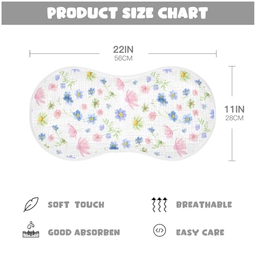 Baby Burp Cloths, Soft Absorbent Burping Cloths for Babies, Cotton Milk Spit Up Rags, Large Size for Newborns, Baby Boys and Girls (Watercolor Daisies)4