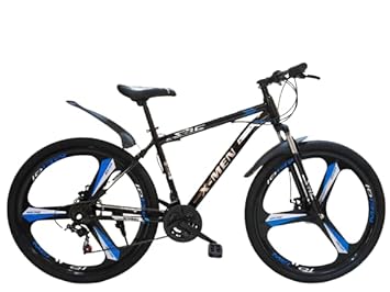 SAC MTB 26T Mountain Bicycle/Bike with 21 Gear Speed/Dual Disc and Front Shocker for Men - White, Ideal for 12 + Years, Frame Size: 26 Inches (Blue/Black)