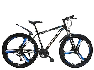 SAC MTB 26T Mountain Bicycle/Bike with 21 Gear Speed/Dual Disc and Front Shocker for Men - White, Ideal for 12 + Years, Frame Size: 26 Inches (Blue/Black)
