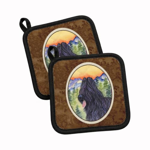 Agarraderas Briard de Caroline's Treasures para ollas calientes, juego multicolor de 7.5x7.5 2