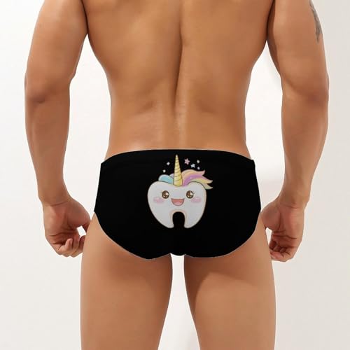 Cute Tooth Unicorm Men's Swimsuit Bikini Briefs Swim Underwear Stretchy Swimwear3
