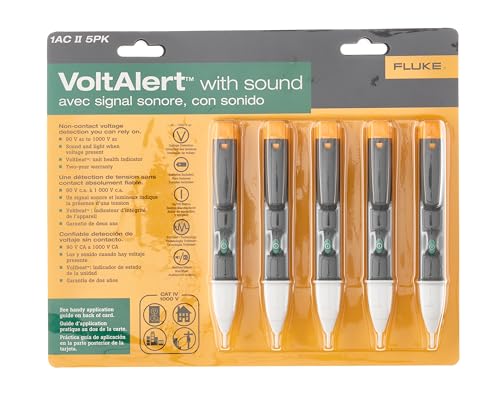 image for Fluke 1AC II VoltAlert Non-Contact Voltage Tester (Pack of 5), yellow,