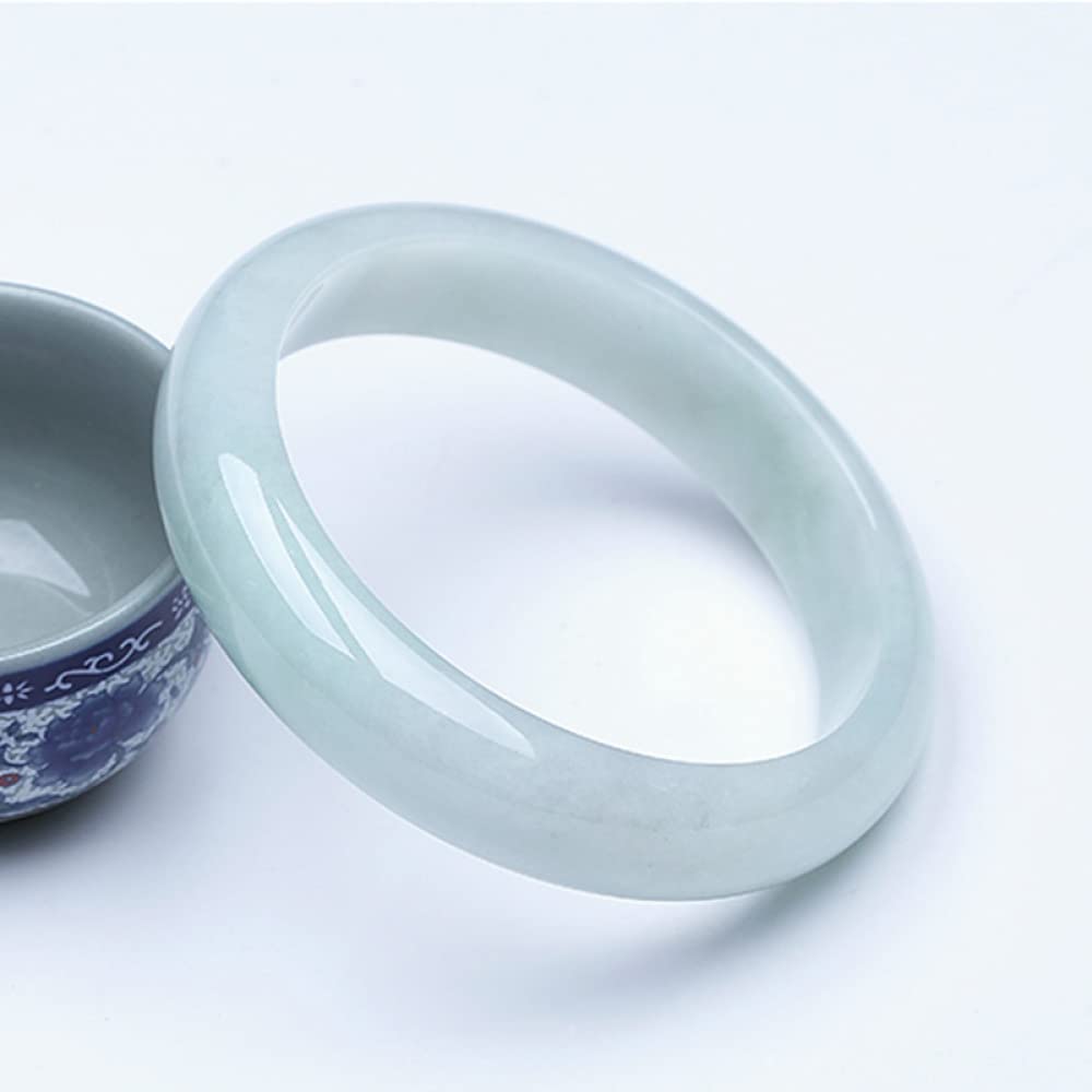 翡翠天然A類淡い青色バングル54.6