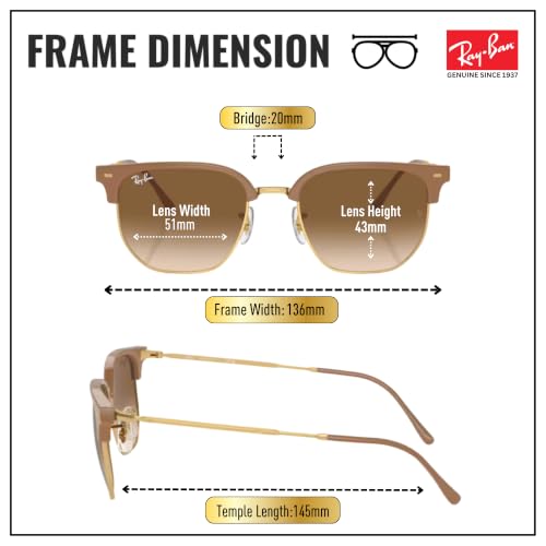 Image of Ray-Ban RB4416 NEW CLUBMASTER Squar Shape Sunglasses with Official Kit