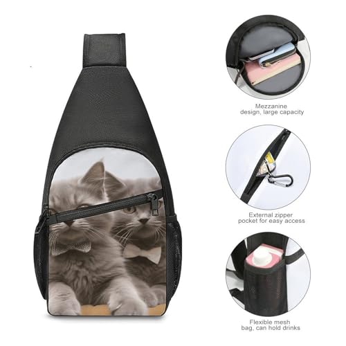 Funny Cats Mochila Bandolera Ligera para Senderismo miniatura 5