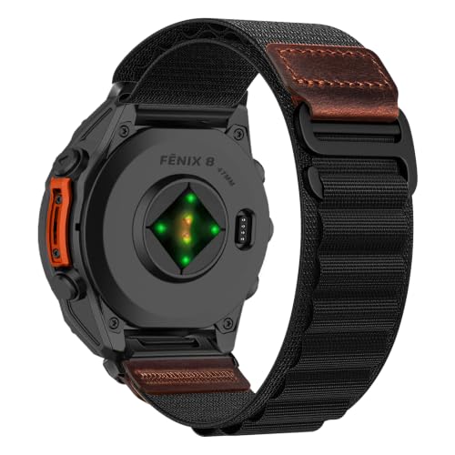 RanBluu QuickFit 22mm Correa de Nailon Compatible con Garmin Fenix 8 Pro 47mm/Quatix 8/Forerunner 970/Tactix 8/Descent G2/fēnix 8, Repuesto Correa, Banda de Reemplazo para Garmin Epix 2, Negro