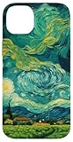 Installation facile Van Gogh Green Wheat Fields Peinture d\'art moderne Coque pour iPhone 14 Plus