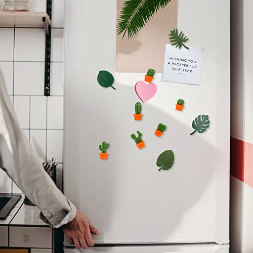 10pcs Plant Fridge Magnets, Mini Leaf Refrigerator Magnets Mini Cactus Magnets Cute Fridge Magnets Tropical Refrigerator Magnets for Refrigerator Locker Home Office (2 Styles) - Thumbnail 6