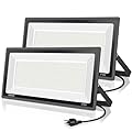 YANYCN 2 Pack 800W LED Flood Light Outdoor,3750W Equivalent Super Bright FloodLight with Plug,88500LM 5000K Daylight White IP66 Waterproof Commercial Lighting for Sports Fields,Counts,Arena,Stadium