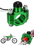 JFG RACING CNC Universal Motorcycle Engine Stop Start Kill Switch Button With Mounting Backplate For Kawasaki KX250 KX450F KLX110 - Green