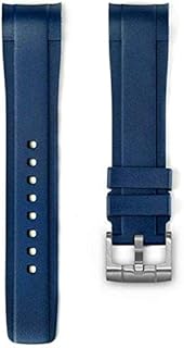 ZEALANDE Premium Fitted FKM Rubber Strap for Omega Seamaster, Aqua Terra & Railmaster (20mm Lugs) (Blue)