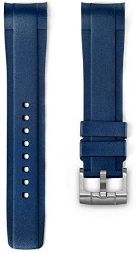 ZEALANDE Premium Fitted FKM Rubber Strap for Omega Seamaster, Aqua Terra & Railmaster (20mm Lugs) (Blue) 