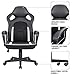 JUMMICO Gaming Chair Ergonomic Executive Office Desk Chair High Back Leather Swivel Computer Racing Chair with Lumbar Support (White)