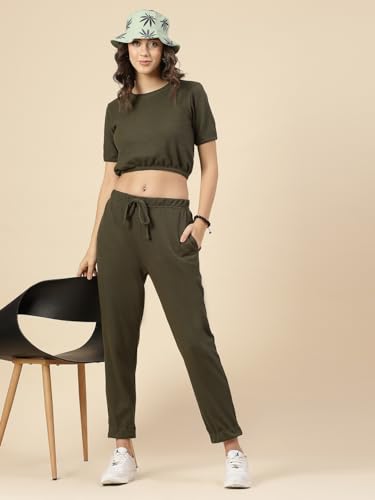 Image of Rigo Cotton Co-ord Set for Women | Round Neck, Slim Fit Tracksuit Co-ords Set for Women | Stylish Dresses for Women | Casual Wear, Beach Wear, Vacation Wear Outfit for Women