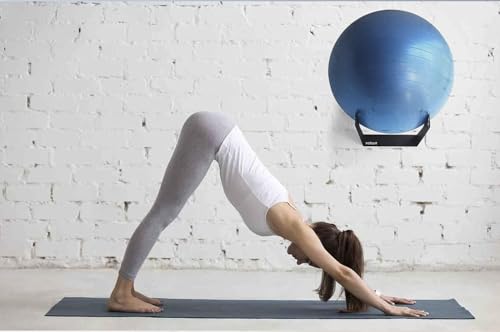 Wandhalter für Pilatesball, Yoga, Fitness, Balance, Physiotherapie und Schwangerschaftsball, 100 % Kohlenstoffstahl (1 Stück, schwarz)