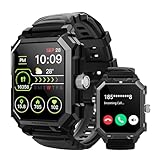 Njord Gear Military Smart Watches for Men (Answer/Dial Call) 100 Days Use Tactical Rugged IP68 Waterproof Titanium Smartwatch for Android iOS Phones Outdoor Fitness Tracker Watch with Heart Rate