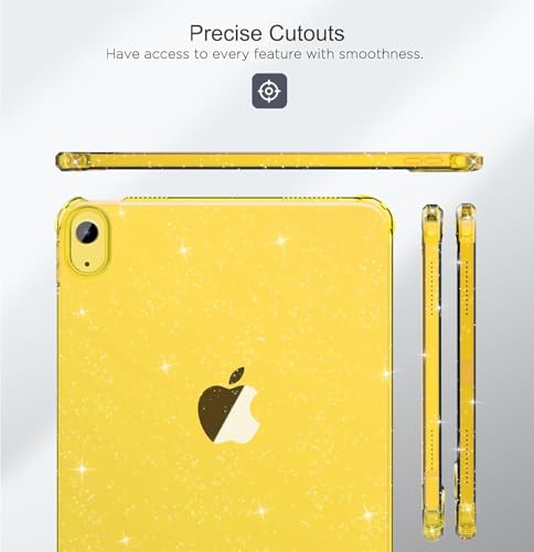 Image of MOCA iPad (A16) 11th Generation 2025 11-inch /10th Generation 2022 10.9 inch, Slim, Lightweight Glitter Case (Yellow, A16)