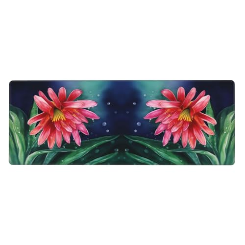 Tapis de clavier imprimé en caoutchouc à motif floral pour bureau et ordinateur portable