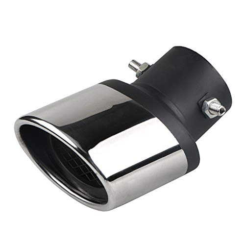 idain Universal Curved Type Stainless Steel Bolt-On Car Exhaust Tail Muffler Tip Pipes Fit Pipes Diameter 1.5" to 2.1",Silvery
