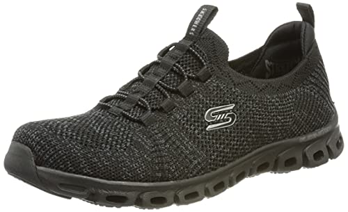 Skechers GLIDE-STEP GRAND FLASH, Zapatillas para Mujer, Black Engineered Knit/Black Trim, 38 EU