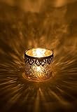 🕯️[CONTIENE] – Set de 2 portavelas decorativos en vidrio de color dorado que le dará luz y color a cualquier espacio de su hogar