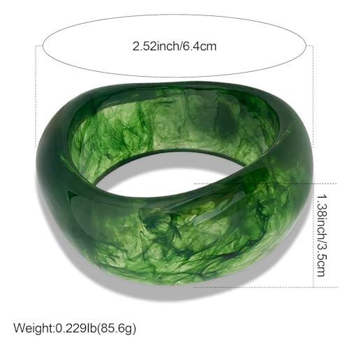 FUNOJOY Acrylic Resin Bangle Bracelets for Women 1-3Pcs Simple Oval Polished-Finish Chunky Bangle Bracelet Wide Wristbands Fashion Jewelry Bracelet for Women3