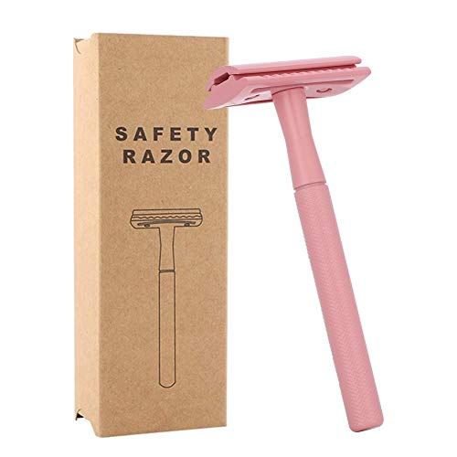Yintal Safety Razor For Women,Double Edge Men Shaving Metal Razor,Fits 2 Edges Blades Reusable Manual Shaver Womens Hair Removal Tool…