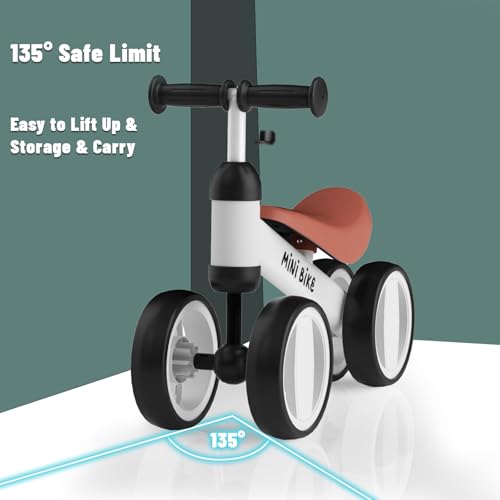 Image of SIMATE Balance Bike Toys for 1 Year Old Boys Girls, 12-24 Month Toddler Ride on Toys, 4 Silent Wheels & Soft Seat, First Birthday Gifts for Baby Girls Boys