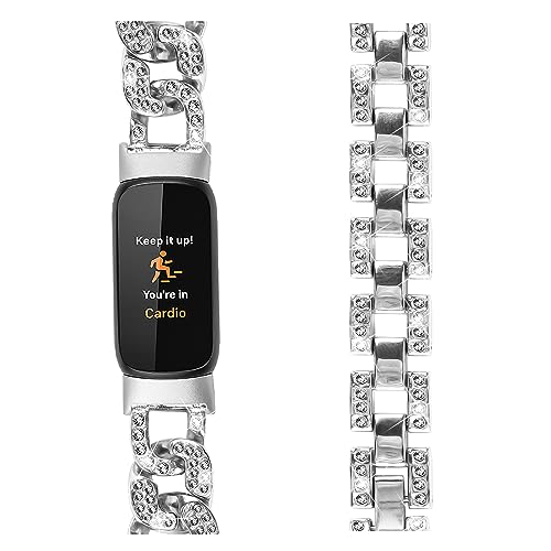 Pulsera compatible Fitbit Luxe con strass y ajuste metálico miniatura 4