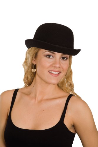 Jacobson Hat Company Men's Deluxe Felt Derby (4.5 Inch Tall), Black, Adult Medium