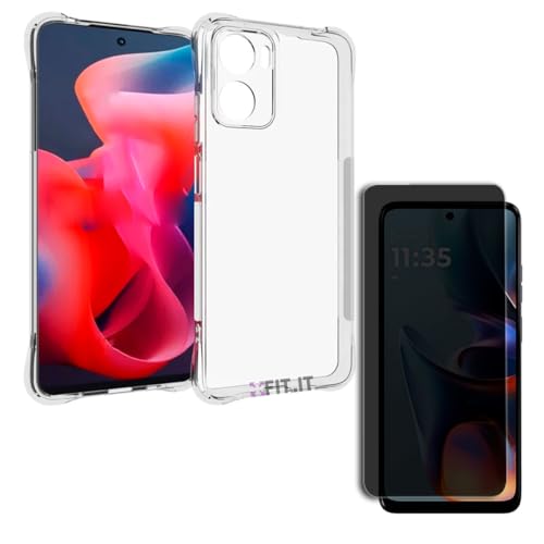 Kit Capa Capinha Anti Impactos e Película Privacidade para Motorola Moto G05