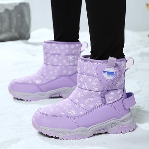 IWIHMIV Girls Winter Hiking Boots Boys Non Slip Outdoor Short Boots Comfortable Thickened Warm Comfortable Shoes2
