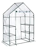 Miracle-Gro 4'8' x 29' x 6'5' All-Season Mini Walk-in Greenhouse with 4 Wire Shelves for Outdoors, Easy-Access and Durable, Translucent