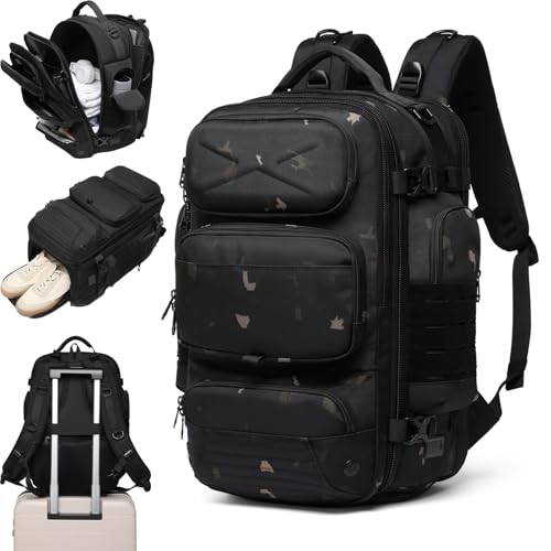 RINGSCZU Travel Backpack for Men Travel Backpack Carry on Flight Approved Expandable Extra Large Travel Laptop Backpack (Camouflage L:35)