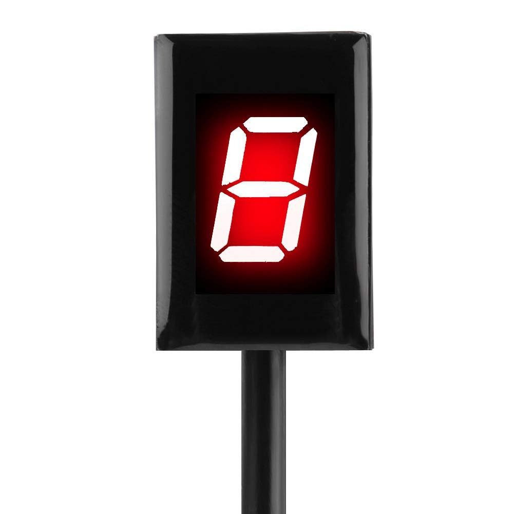 Motorrad-Gangschaltuhr Digitale Schalthebelsensoren Motorrad-Ganganzeige Tachometer(Red)