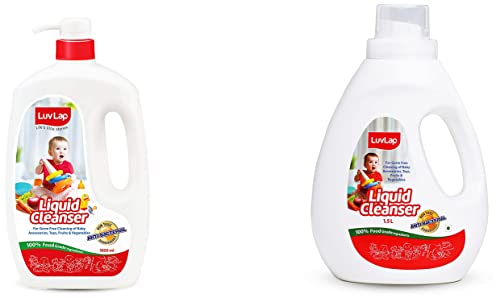 Image of LuvLap Liquid Cleanser, Anti-Bacterial, Food Grade, For Baby Bottles, 1000ml & Liquid Cleanser, Anti-Bacterial, Food Grade, For Baby Bottles, Accessories and Vegetables, 1.5ltr