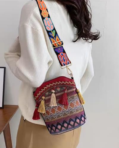 Image of Embroidered Purse Straps Replacement Crossbody Wide Adjustable Bag Straps